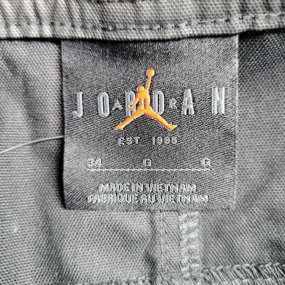 NWT Jordan Nike x Cactus Jack Shorts Men Size 34 Black Coated Waxed Travis Scott